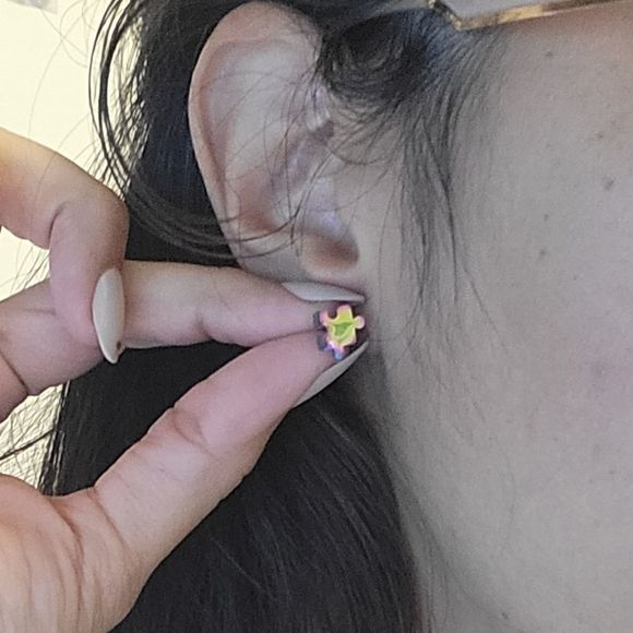 Stainless steel puzzle studs multicolored small - Picture 6 of 6